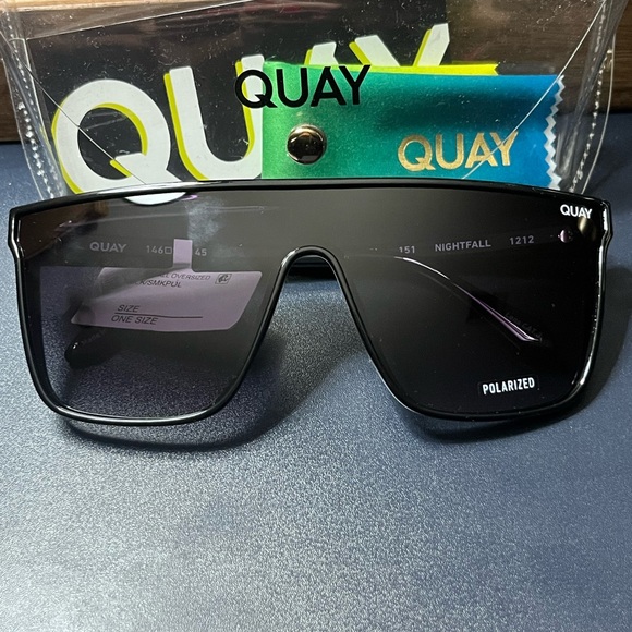 *NWT* Quay Australia Unisex Nightfall Oversized 52mm Polarized Shield Sunglasses - Picture 3 of 9